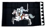 Funfahnen Fahne/Flagge Ritter mit Pferd schwarz 90 x 150 cm