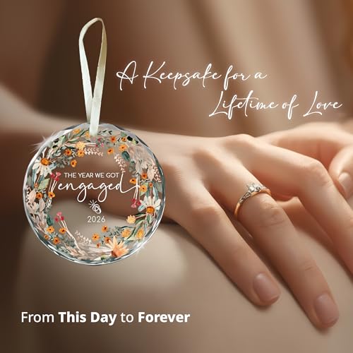 Engagement Gifts for Couples 2026, Glass Engagement Ornament 2026 - The Year We Got Engaged Ornament for Daughter, Newly Engaged Gifts for Couple Friend, for Fiance, Bride to Be - Image 4