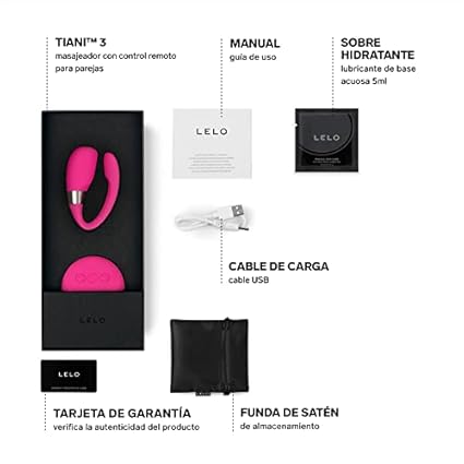 LELO TIANI 3, Vibrador Sumergible con Control Remoto. Uno de Los Mejores Juguetes Sexuales de Parejas de la Lujosa Marca de Juguetes Eróticos, Cerise