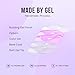 BTArtbox Press On Nails Almond - Medium Cat Eye French Tip Nails with Glue for Daily Nail Art, Fake Nail Extensions In 15 Sizes - 30 Nail Kit, Liquid Radiance