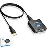 ESYNIC 1x2 HDMI Splitter 4K 1 in 2 Out HDMI Switch Amplifier Adapter Ver 1.4 Certified Powered by US Plug Support 4k Full 1080P 3D for PS3 PS4 Xbox Blu-ray - 1 HDMI to 2 HDMI