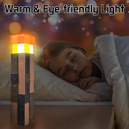 Image of AIDYVOI Light-Up Wall Torch Lamp, 4-Color Flame Modes, Rechargeable Handheld & Wall-Mountable Decor Light, Flame Night Light for Costume Cosplay & Room Decor, Perfect for Boys Aged 6-8