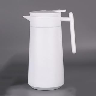 Hervidor de Dormitorio para Estudiantes Hogar de Gran Capacidad Revestimiento de Vidrio Termo Pantalla de Temperatura Inteligente Olla de Aislamiento (Color : Blanco) (Blanco)