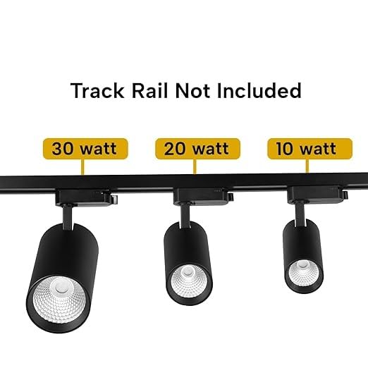 Image of Pack of 2, 20 Watt, Warm White Black Colour Track Light, Spot Light /Focus Light (Heavy Gauge), Track Rail Not Included (Pack of 2, Warm White, 20, Watts)