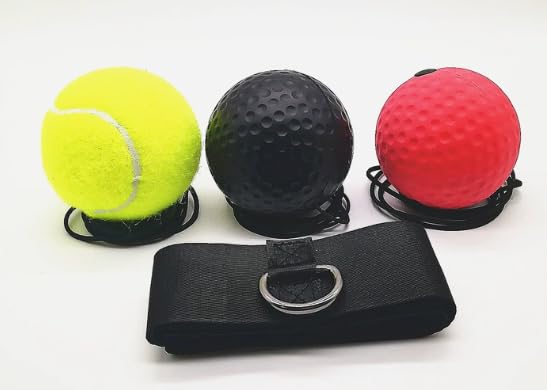 VNHATY Pelota de entrenamiento de boxeo montada en la cabeza con correa ajustable para la cabeza para coordinación ojo-mano y entrenamiento práctico al aire libre