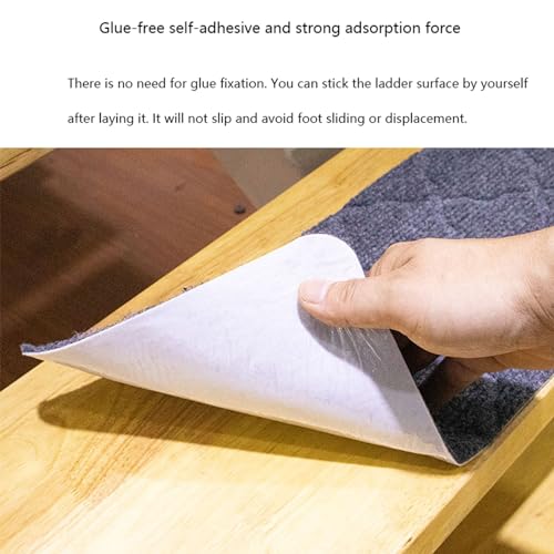 Alfombrilla para escaleras de madera lavable y autoadhesiva 6