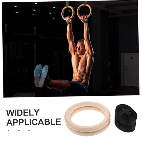 Anillas Gimnasia de Madera con Cintas Ajustables para Entrenamiento miniatura 7