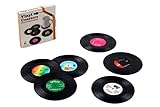 Limoly Vinyl Record Coasters for Drinks Colorful Retro Decoration for Home/Office/Bar Funny House Warming Gift for Music Lovers Set of 6