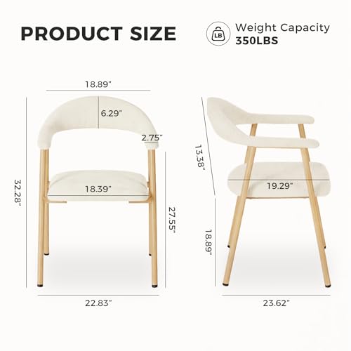 image for DUMOS Dining Chairs Set of 4, Linen Fabric Upholstered Kitchen Side Ch