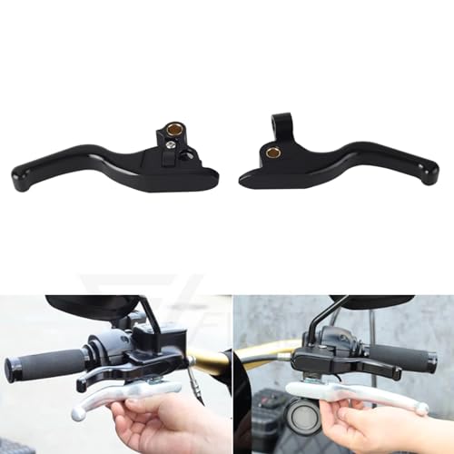 Image of 3 Finger 5.9 inch CNC Shorty Hand Control Lever Kit Brake Clutch Levers Fit for Harley Touring Electra Glide Highway King Ultra Limited 2008-2013, 2021-2024(Black)