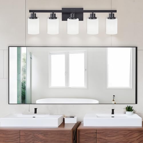 Image of Bathroom Vanity Light Over Mirror 5-Light Batroom Lighting 30in