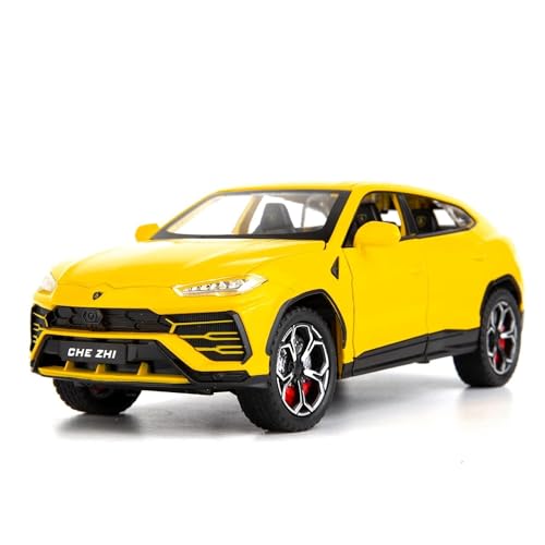 Image of Invite Enterprise Exclusive Alloy Metal Pull Back Die-Cast Car 1:24 Big Lamborgini Urus Diecast Metal Pullback Toy Car With Openable Doors, Light Music Boys Gifts Toys For Kids(1:24 Urus - Yellow)