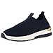 VAN HILL Damen Sportschuhe Slip Ons Sportliche Stoff Turnschuhe Flache Schuhe Strick Profilsohle Freizeitschuhe 203083 Dunkelblau 36