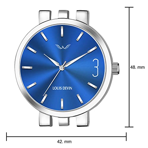 Image of LOUIS DEVIN Men's Analog Wrist Watch with Stainless Steel Chain