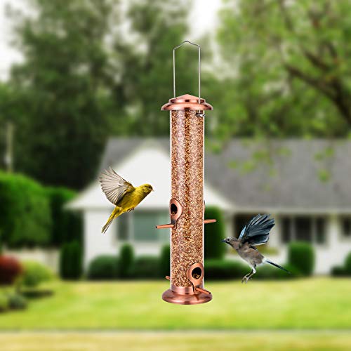 image for iBorn Bird Feeder Hanging Wild Bird Seed Feeder for Mix Seed Blends He