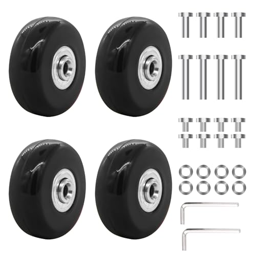 Mokaskaidj 4 Pièces Roulette Valise, 50x18mm Roue Valise Universelle, Valise Roues de Rechange,...