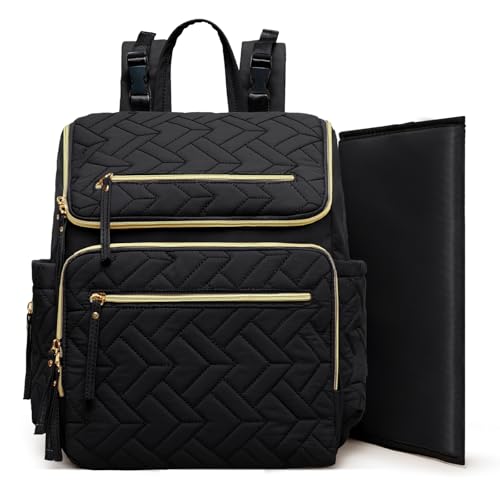 Omanmoli Diaper Bag Backpack Large Baby Travel Bag Diaper Essential Bag with 17 Diaper Bag Organizers,4 Insulated Pockets,Portable Changing...