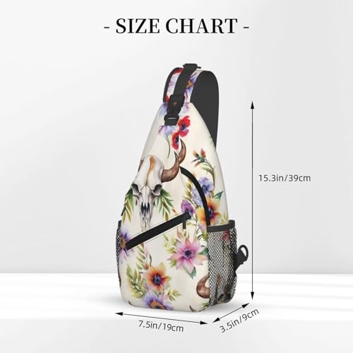 Mochila de pecho con estampado de calavera para senderismo miniatura 3