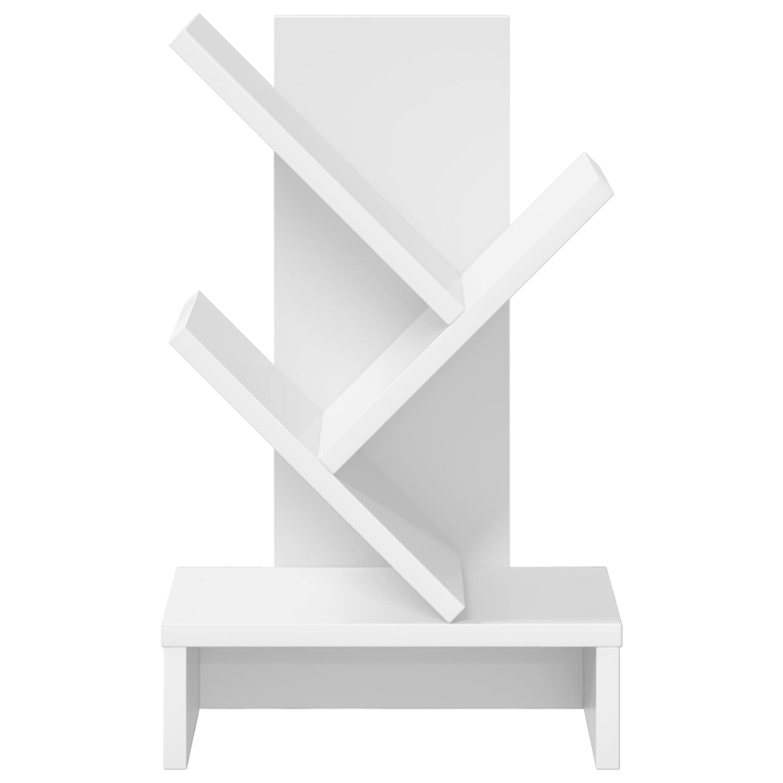 Libreria Albero Bianco Scaffale Portalibri Legno Ingegnerizzato | Organizzatore salvaspazio da scrivania per libri e piccoli oggetti, adatto per soggiorno, camera da letto e studio.