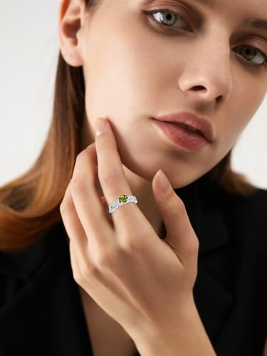 Celtic Knot Birthstone Ring 925 Sterling Silver Celtic Trinity Knot Wedding Promise Ring with 12 Months Heart Birthstone Irish Lucky Jewelry Gifts for Women Mom Her2