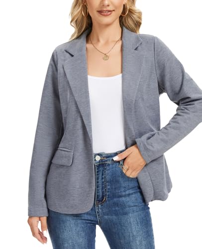 LADI TREND Womens Jersey Knit Blazer Casual Long...