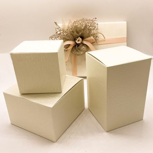 Scatoline Cartone Bomboniere 10x10x10cm - Set Da 20 Pezzi - Per Matrimoni, Compleanni, Regali - Foto 3