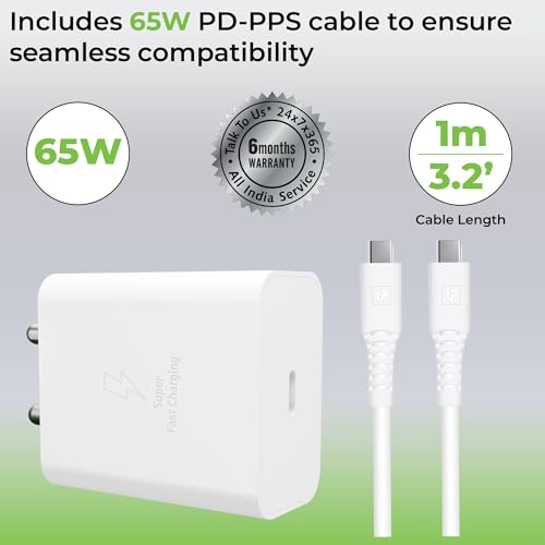 Image of ULTRAPROLINK 45W Super Fast Charger Adapter SFC 2.0|Compatible With Samsung Galaxy S25 /S24 /S23 /S22 /Ultra /Plus /Fe,Note 20 Series,Z Fold /Flip /S /A /F /M Series|Nothing & Pixel Phones|Type C PD 3.0,White