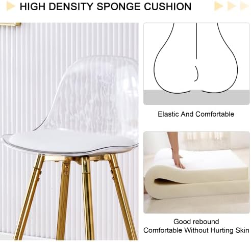 Miniatura 4 de Taburetes de bar tapizados modernos con patas de metal, sillas de comedor compactas para encimera de cocina, juegos de mesa y sillas para sala de