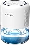 Small 45oz (1.3L) Home Dehumidifier Portable Quiet Dehumidifier with 3 Modes, 10 Color Lights, 4 Timer Settings for Bedroom, Bathroom and Closet
