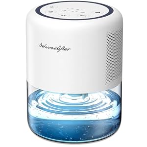 44oz(1.3L) Small Dehumidifier for Home Auto-Off Quiet Portable Dehumidifier with 3 Modes 10 Color Lights 4 Timer Settings for Bedroom Bathroom Closet (215 sq.ft)