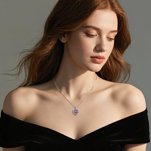 Iefil Birthstone Jewelry for Women - 925 Sterling Silver Birthstone Necklace, Anniversary Birthday Gifts for Women, Jewelry Gifts for Her Wife Mom Daughter2