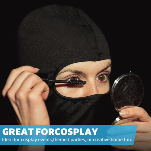 Image of PROBEROS Unisex Cotton 2Pcs Balaclava Face Mask, Face Mask for Bikers, UV Protector Full Cover, Breathable Cool Neck Protects from Wind, Sun, Dust Outdoor Activities, Black, Free Size