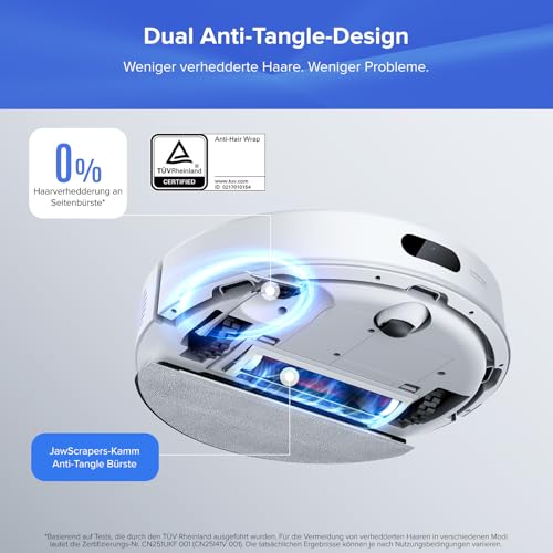 roborock Q7 L5+ Set Saugroboter mit Wischfunktion Absaugstation, verbessert von Q5 Pro+, Dual Anti-Tangle System, 8000Pa Saugkraft, LiDAR-Navigation, Staubsauger Roboter für Teppiche & Tierhaar, Weiß