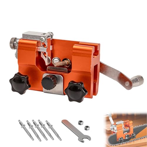 Afilador de motosierra portátil con 5 cabezales para motosierras de gas