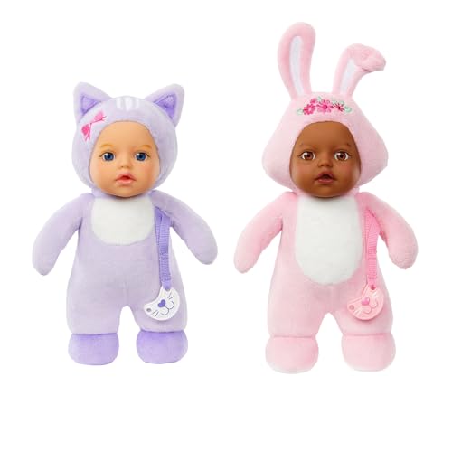 Baby Born Cozy Cuties Soft Baby Doll- Cat & Bunny 2-Pack, Plush Baby Doll for Newborn Babies Ages 0 & Up