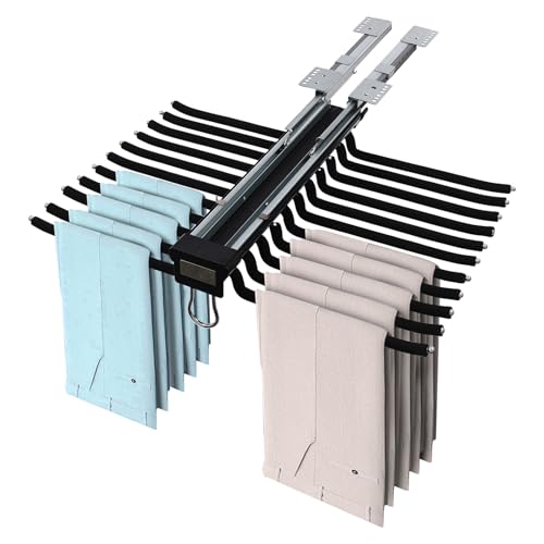 Armoire amovible organisateur de pantalon pour dressing, accessoire de chemise, crochet de pantalon, 15 kg, 22 tringles à suspendre (noir)