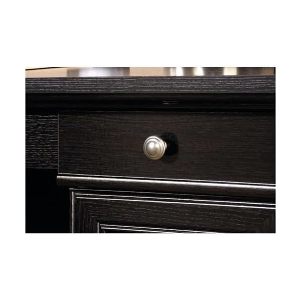 Bowery hill l shape home office executive desk with large drawers letter size hanging file drawer and cpu tower in wind oak finish  urban country home decor