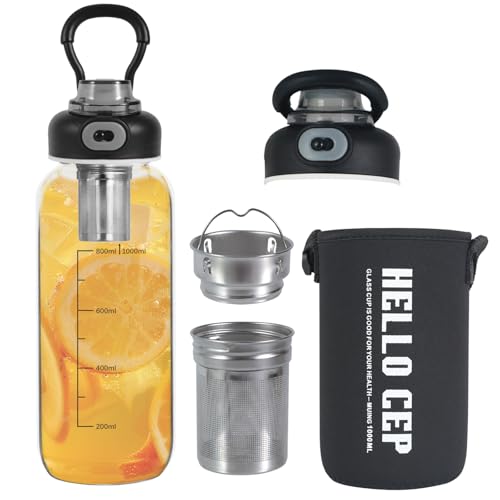 wangsdjy 34oz Glass Water Bottle