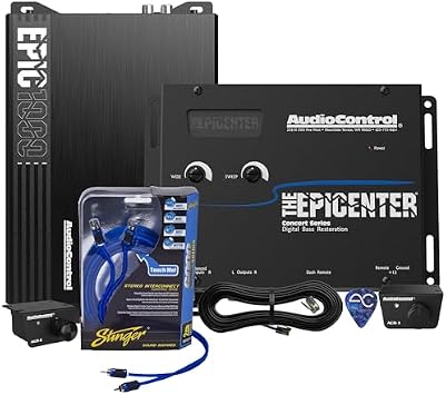 AudioControl Bass Bundle The EPICENTER Bass Restoration Processor Black + EPIC1000 Monoblock 1000W Car Audio Subwoofer Amplifier + Stinger 2-Channel 3 FT 6000 Series RCA Interconnect Cable