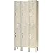 GLOBAL INDUSTRIAL Double Tier Locker, 12x18x36, 6 Door Ready To Assemble, Tan