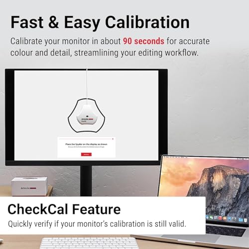 datacolor Spyder - Monitor Calibrator for Graphic Designers, Photographers, and Content Creators, Shows You True Colors, Works on OLED Monitors & LED Screens, Easy-to-Use Color Calibration Tool