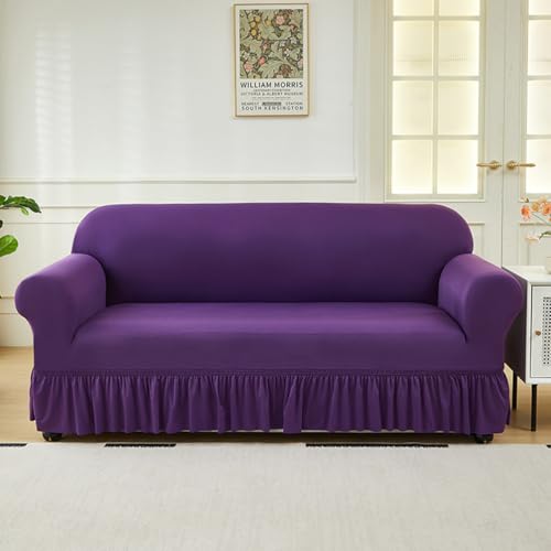 Housse de canapé élastique violet clair quatre saisons