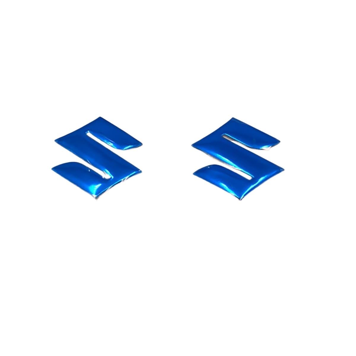 BLacOh Pegatinas Moto Pegatinas for Motocicleta Suzuki, Logotipo de Tanque, Emblema Dorado, 2 Unidades Pegatinas Moto(Blue)