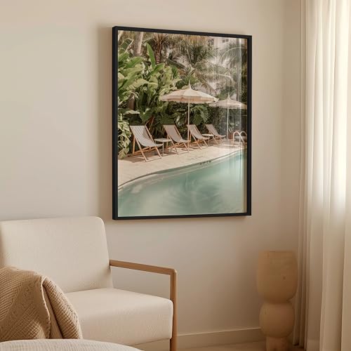 Cuadro poolside serenity - Tableau déco piscine pour salon moderne - 3