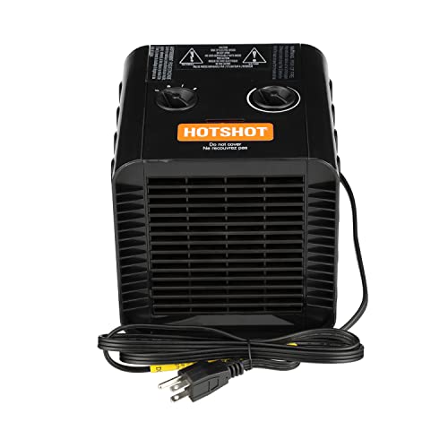 Caframo Hotshot Ceramic Heater, High/Low Heat Settings, up to 1500 Watts and 5100 BTU/Hour, Black, 1 Count, Med