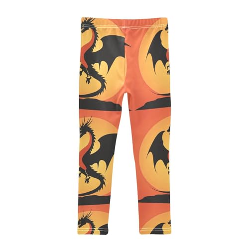 Girls Leggings Sunset Dragon Toddler Girls Clothes Leggings for Girls Toddler Girls Leggings 3-4T2