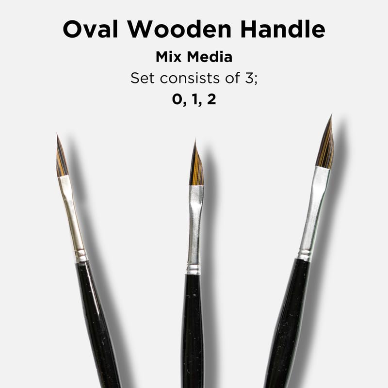 Image of Stationerie Petal Paint Brushes Set - Handmade Artist Painting Brush Set Including Triangle Petal Dagger Brush for Acrylic, Watercolor, & Gouache Painting with Brush Holder - Cruelty-Free (3 Brushes)