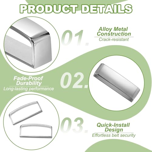 PATIKIL Belt Loop Keepers, Alloy Belt Strap Ring Men's Buckle for DIY Craft Fixing3