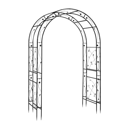 VINGLI Garden Arbor, Arch for Wedding Ceremony Party, Christmas Garden Decor Steel Garden Trellis for Plant Climbing, Pergola for Garden, Backyard, Lawn (Black-59x84)