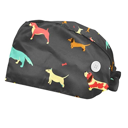 Chapeaux bouffants JDEZ 2PCS casquettes de travail ajustables